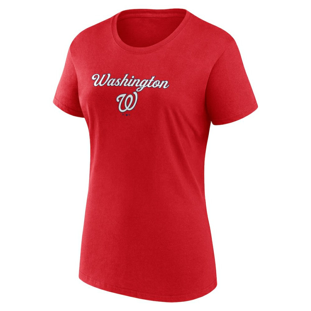 Washington Nationals Women's Script T-Shirt & Shorts Combo Set - Red/Gray