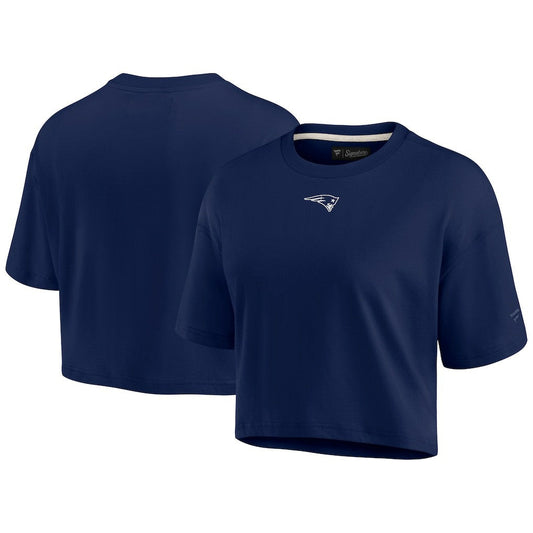 New England Patriots Women's Elements Super Soft Boxy Cropped T-Shirt - Navy online