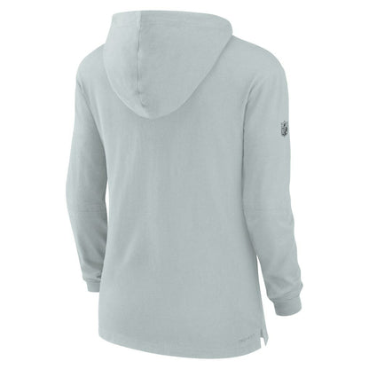 Las Vegas Raiders Women's Sideline Performance Long Sleeve Hoodie T-Shirt - Silver | Nike cheap