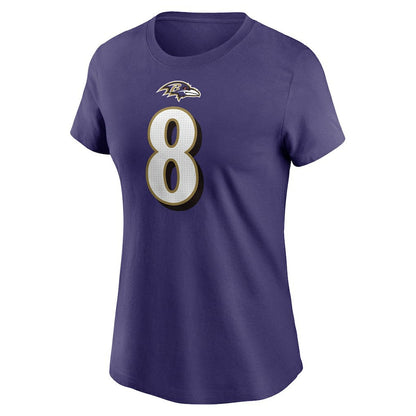 Lamar Jackson Baltimore Ravens Women's Player Name & Number T-Shirt - Purple | Nike online