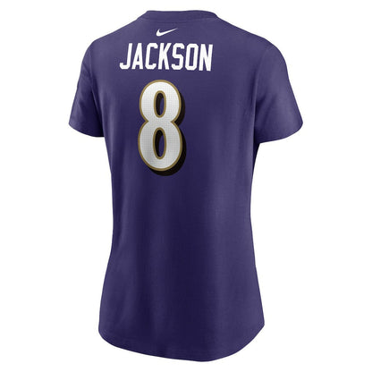 Lamar Jackson Baltimore Ravens Women's Player Name & Number T-Shirt - Purple | Nike online