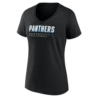 Carolina Panthers Women's Primary Play V-Neck T-Shirt - Black for sale