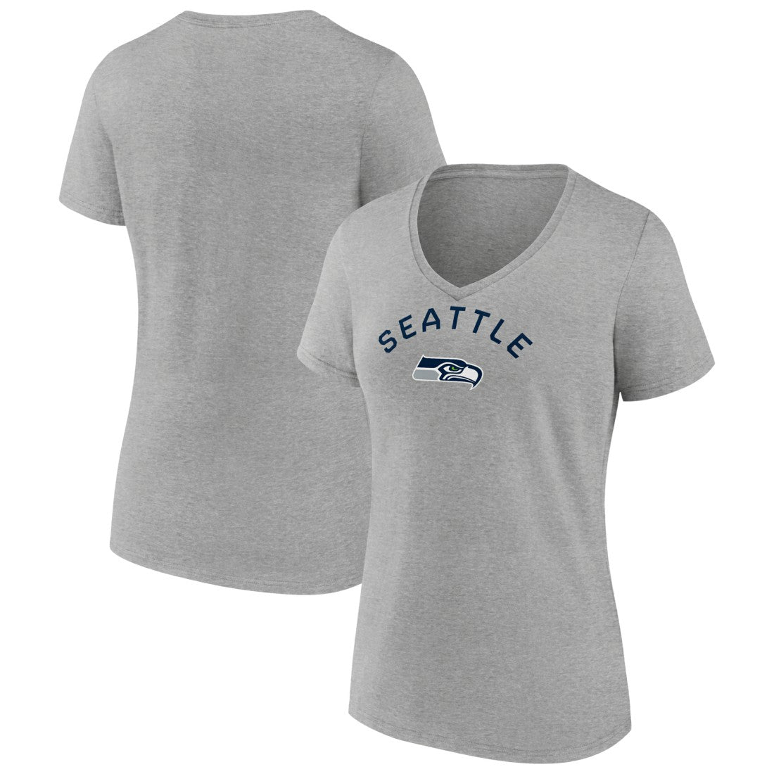 Seattle Seahawks Women's Team Arc V-Neck T-Shirt - Heather Gray online