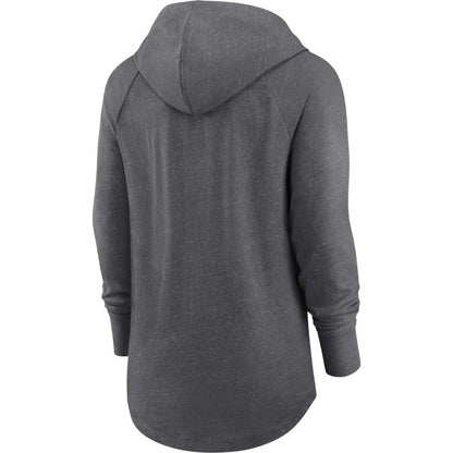 Green Bay Packers Women's Raglan Funnel Neck Pullover Hoodie - Heather Charcoal | Nike discount