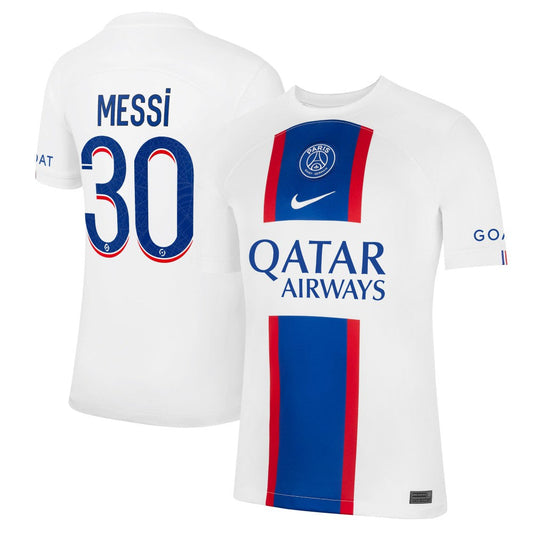Lionel Messi Paris Saint-Germain 2022/23 Third Breathe Stadium Replica Player Jersey - White | Nike cheap