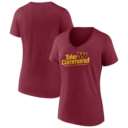 Women's Burgundy Washington Commanders Back Home Again V-Neck T-Shirt discount