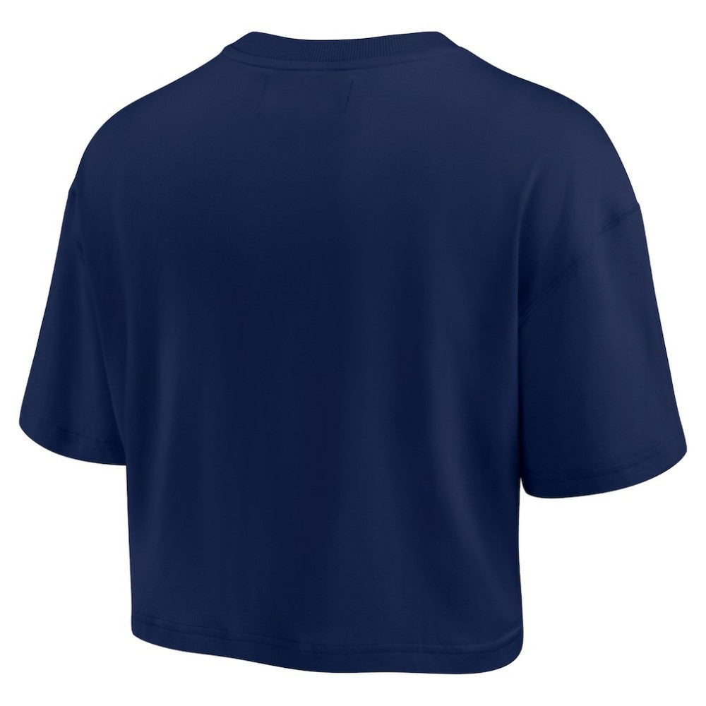 Atlanta Braves Women's Elements Super Soft Boxy Cropped T-Shirt - Navy