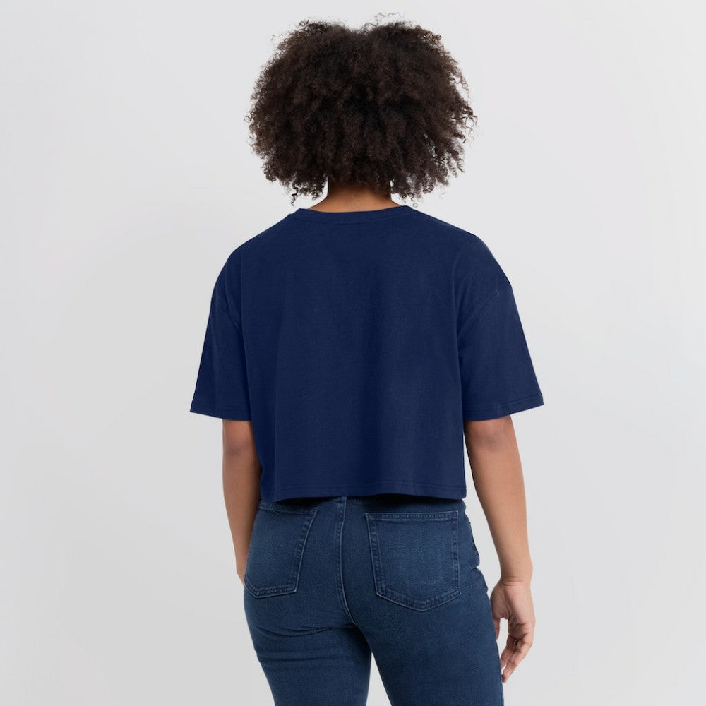 Atlanta Braves Women's Elements Super Soft Boxy Cropped T-Shirt - Navy