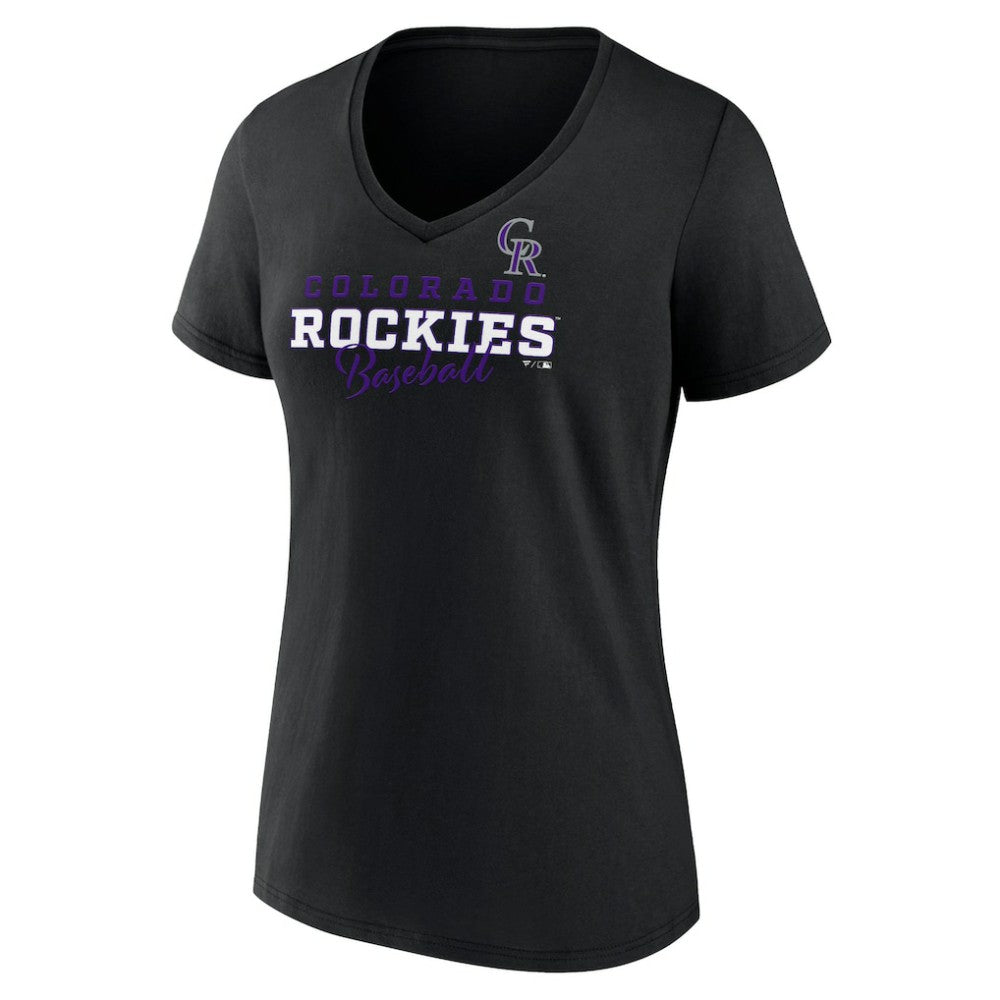 Colorado Rockies Women's Back In Business V-Neck T-Shirt - Black
