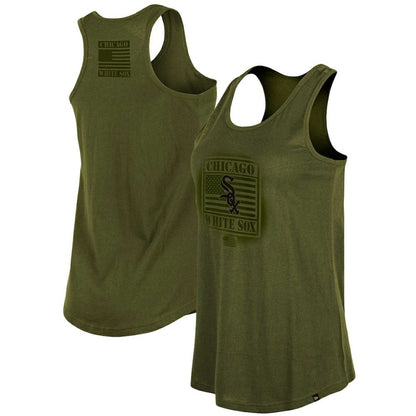 Chicago White Sox Women's 2023 Armed Forces Day Racerback Tank Top - Olive | New Era