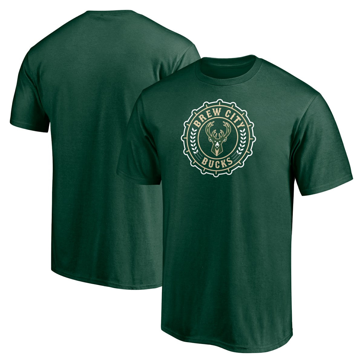 Milwaukee Bucks Push Ahead T-Shirt - Hunter Green cheap