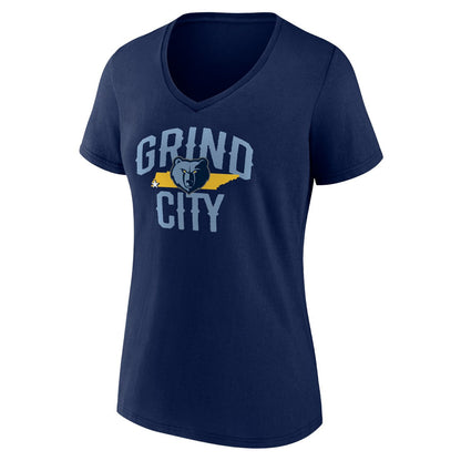 Women's Navy Memphis Grizzlies Core Hometown V-Neck T-Shirt discount