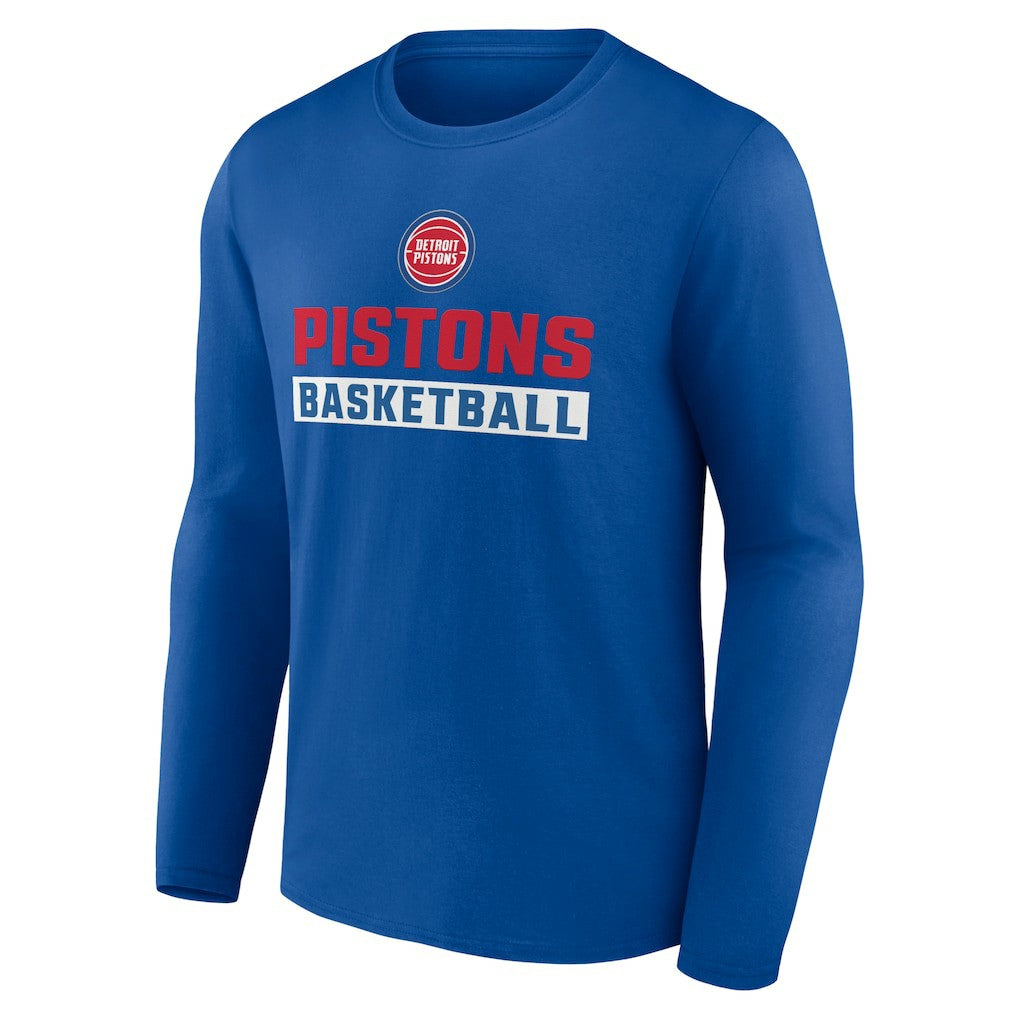 Detroit Pistons Let's Go Long Sleeve T-Shirt sale - Royal on sale