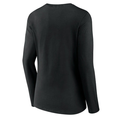 Los Angeles Lakers Women's Tumble V-Neck Long Sleeve T-Shirt - Black cheap