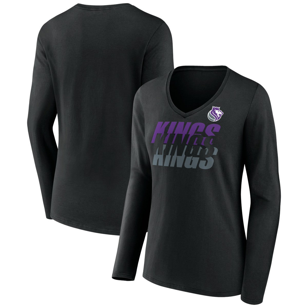 Portland Trail Blazers Women's Tumble V-Neck Long Sleeve T-Shirt - Black on sale