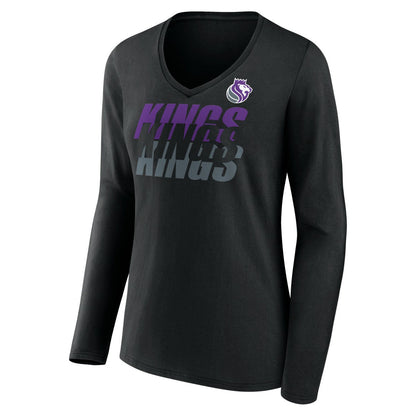 Portland Trail Blazers Women's Tumble V-Neck Long Sleeve T-Shirt - Black on sale