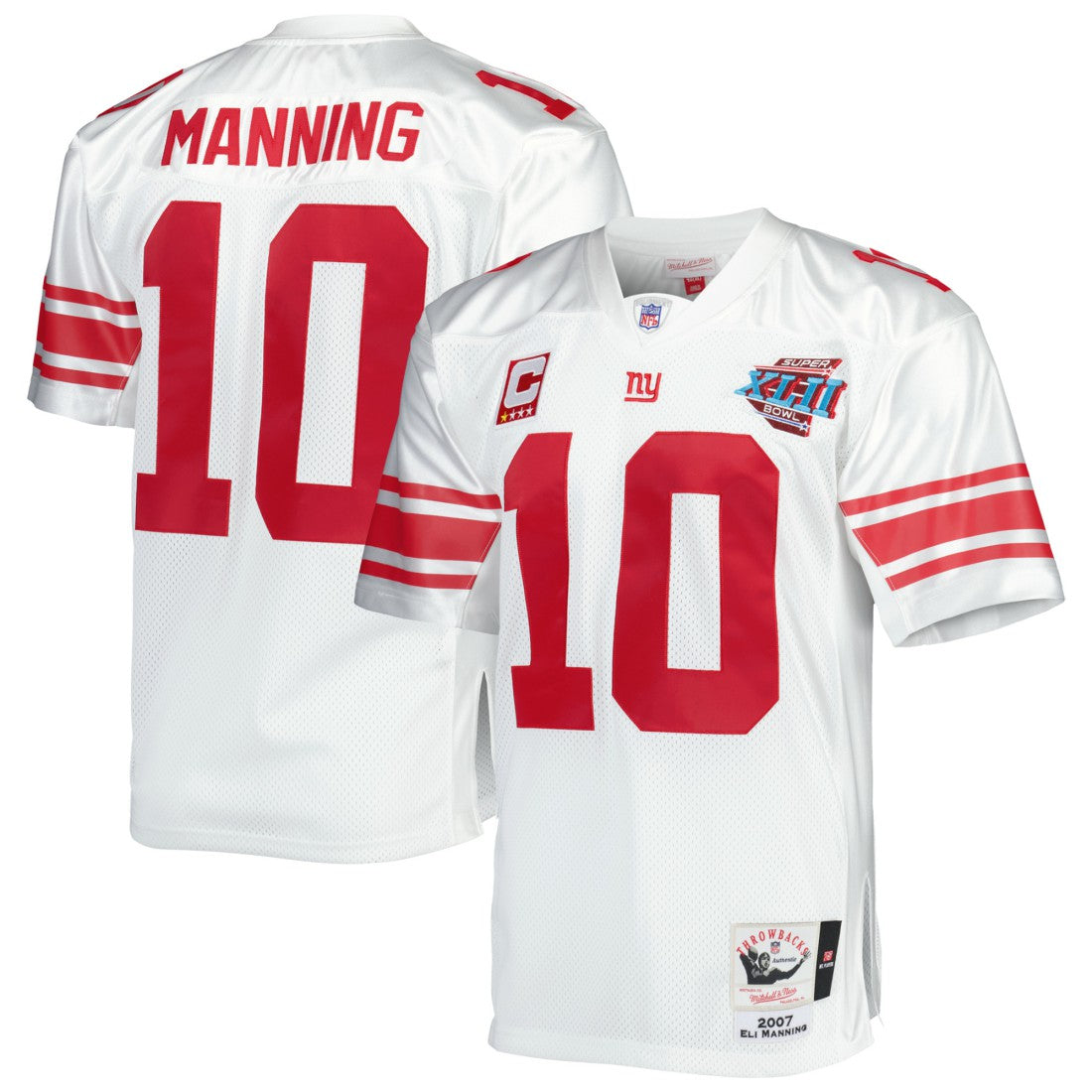 Eli Manning New York Giants 2007 Authentic Throwback Retired Player Jersey - White on sale