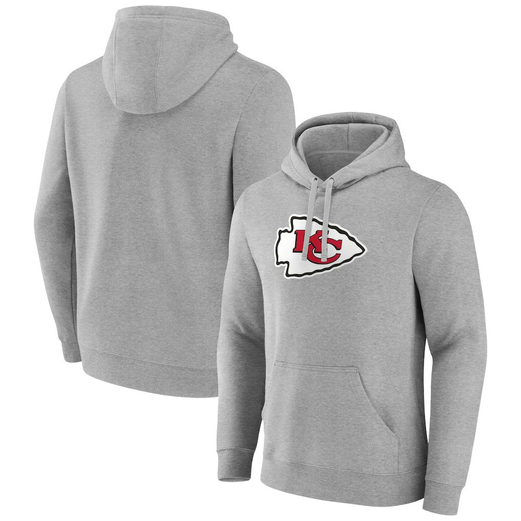 Kansas City Chiefs Primary Team Logo Fitted Pullover Hoodie - Heather Gray online