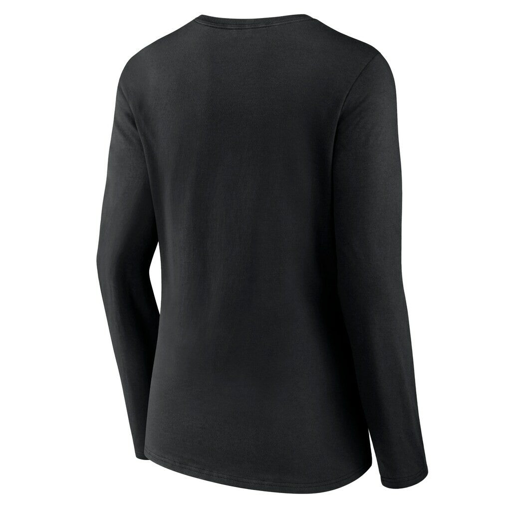 Washington Commanders Women's Primary Team Logo Long Sleeve V-Neck T-Shirt - Black outlet
