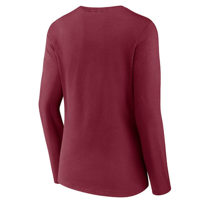 Washington Commanders Women's Primary Team Logo Long Sleeve V-Neck T-Shirt - Burgundy online