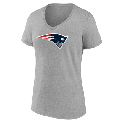 New England Patriots Women's Primary Team Logo V-Neck T-Shirt - Heather Gray outlet