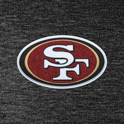 San Francisco 49ers Antigua Action Chenille Pullover Hoodie - Heathered Black sale