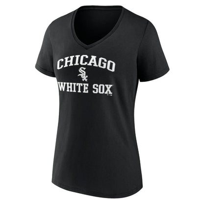 Chicago White Sox Women's Heart and Soul V-Neck T-Shirt - Black