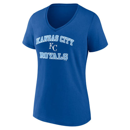 Kansas City Royals Women's Heart and Soul V-Neck T-Shirt - Royal