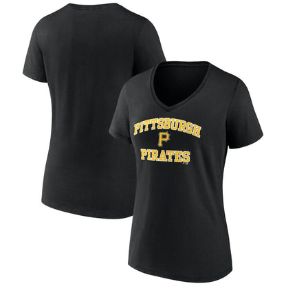 Pittsburgh Pirates Women's Heart and Soul V-Neck T-Shirt - Black