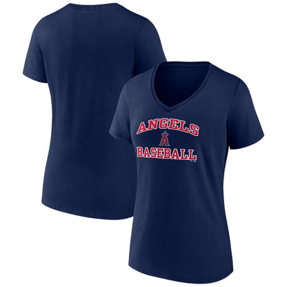 Los Angeles Angels Women's Heart and Soul V-Neck T-Shirt - Navy