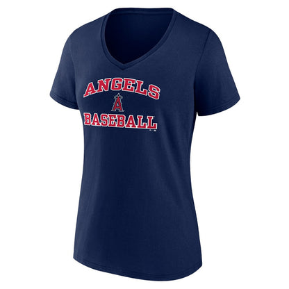 Los Angeles Angels Women's Heart and Soul V-Neck T-Shirt - Navy