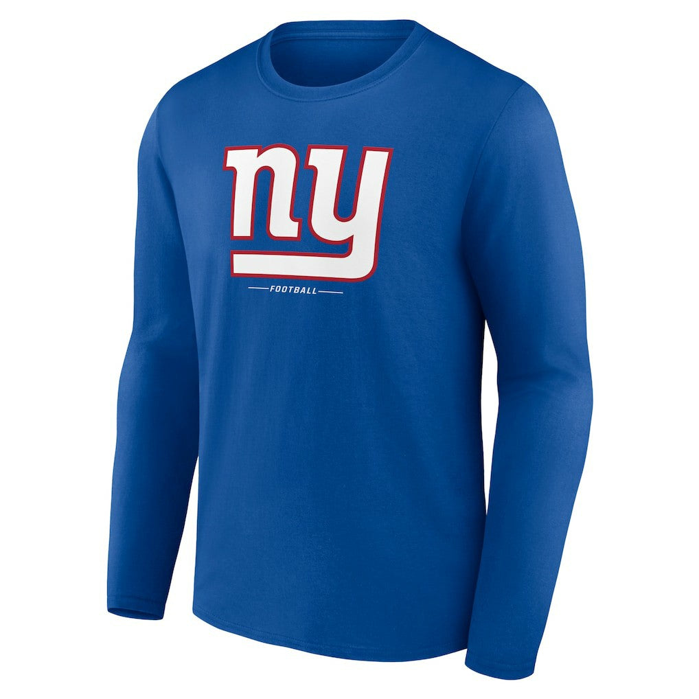 New York Giants Logo Team Lockup Long Sleeve T-Shirt - Royal cheap