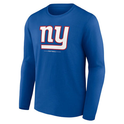 New York Giants Logo Team Lockup Long Sleeve T-Shirt - Royal cheap