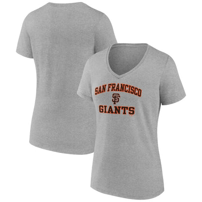 San Francisco Giants Women's Heart and Soul V-Neck T-Shirt - Gray