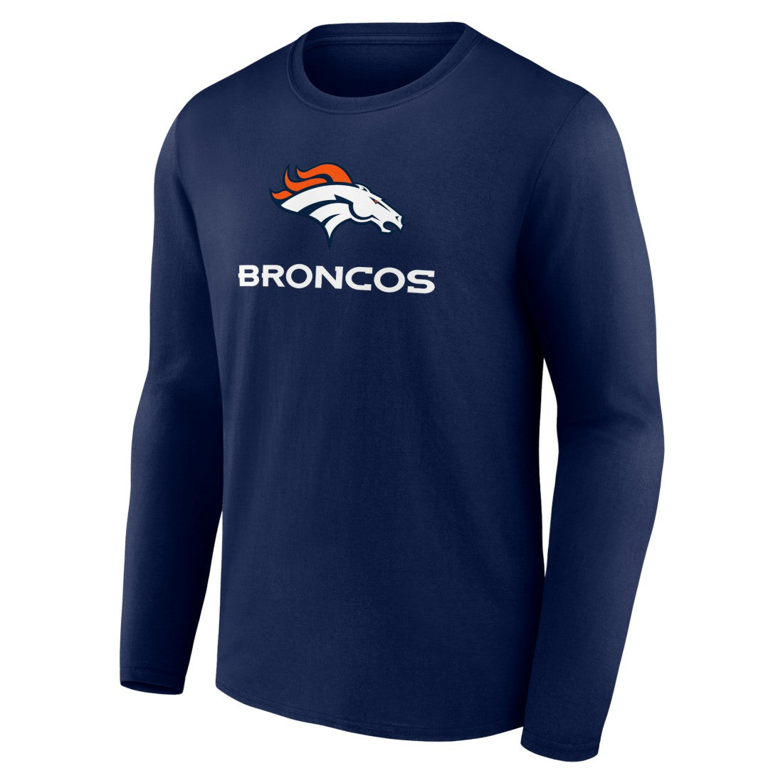 Denver Broncos Logo Team Lockup Long Sleeve T-Shirt - Navy sale