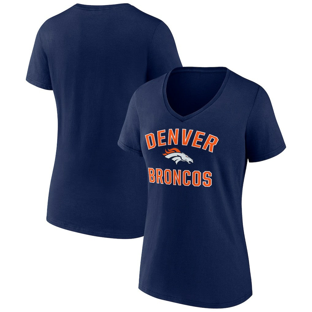 Denver Broncos Women's Victory Arch Team V-Neck T-Shirt - Navy for sale