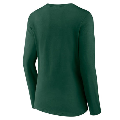Green Bay Packers Women's Freehand Team Long Sleeve V-Neck T-Shirt - Green discount
