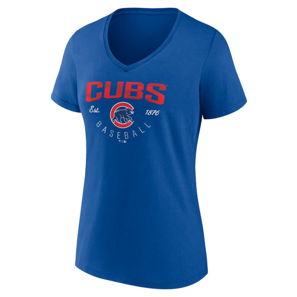 Chicago Cubs Women's Live For It Team V-Neck T-Shirt - Royal