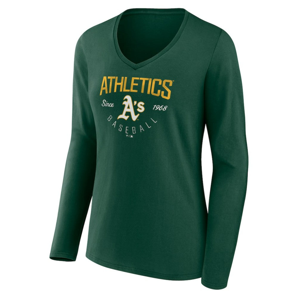 Athletics Women's Live For It Long Sleeve Long Sleeve V-Neck T-Shirt - Green
