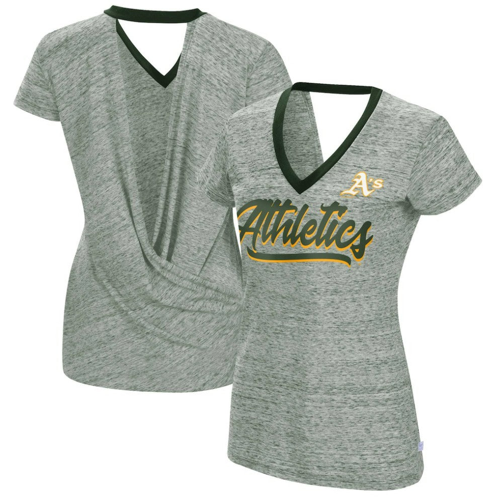 Athletics Touch Women's Halftime Back Wrap Top V-Neck T-Shirt - Green