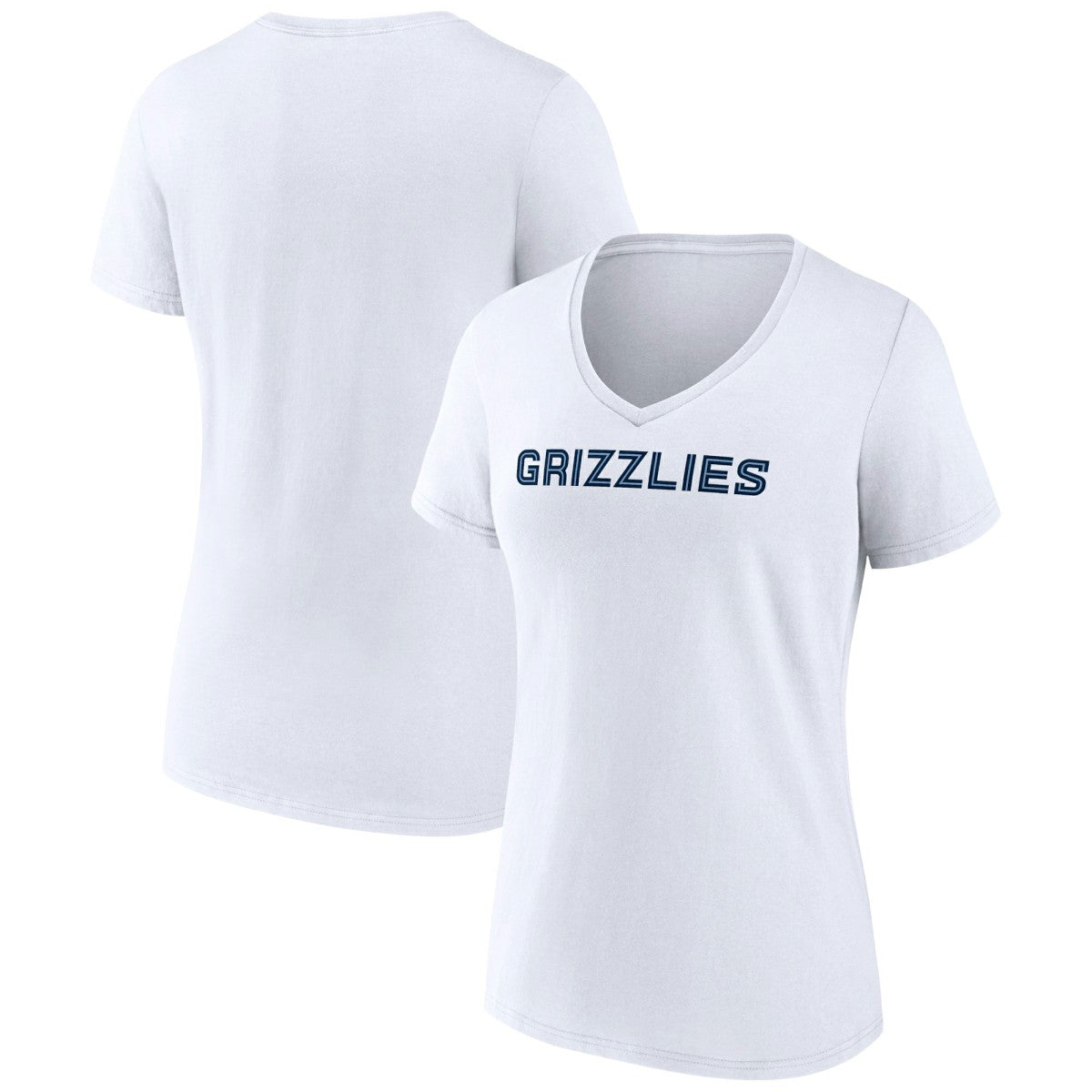 Memphis Grizzlies Women's Wordmark V-Neck T-Shirt - White cheap