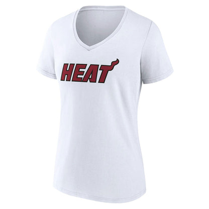 Miami Heat Women's Wordmark V-Neck T-Shirt - White on sale