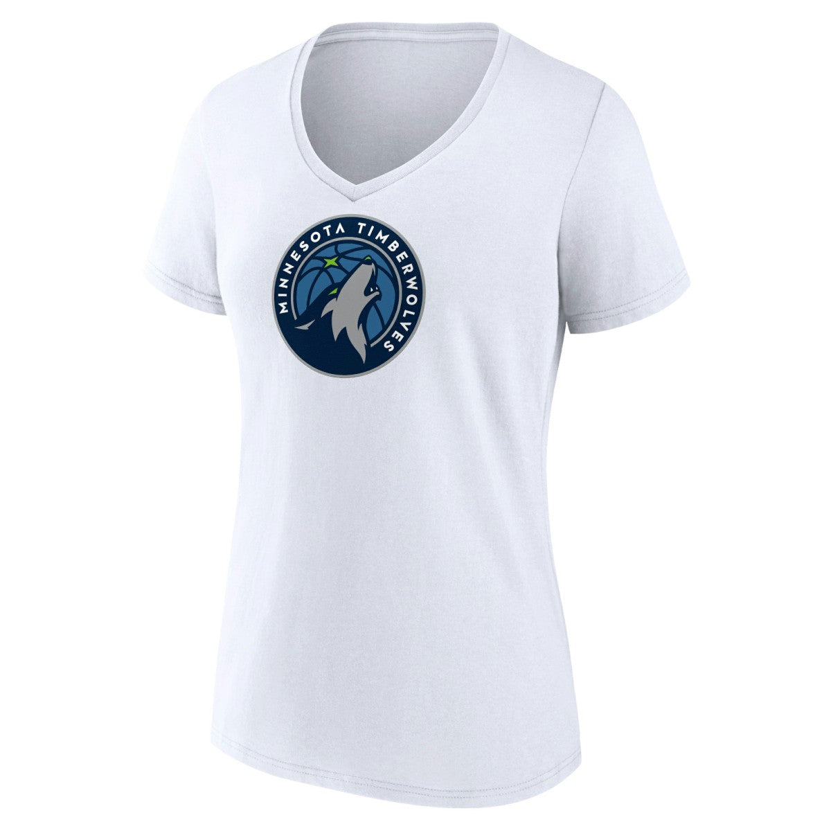 Minnesota Timberwolves Women's Logo V-Neck T-Shirt - White shop