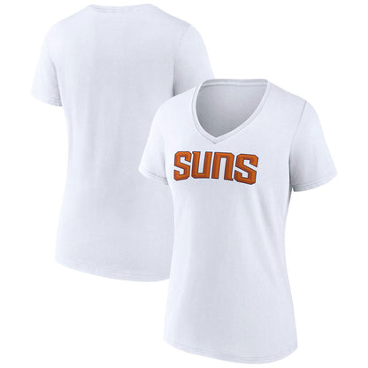 Phoenix Suns Women's Wordmark V-Neck T-Shirt - White cheap