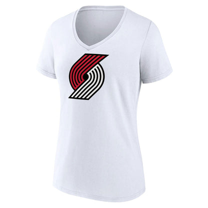 Portland Trail Blazers Women's Logo V-Neck T-Shirt - White shop