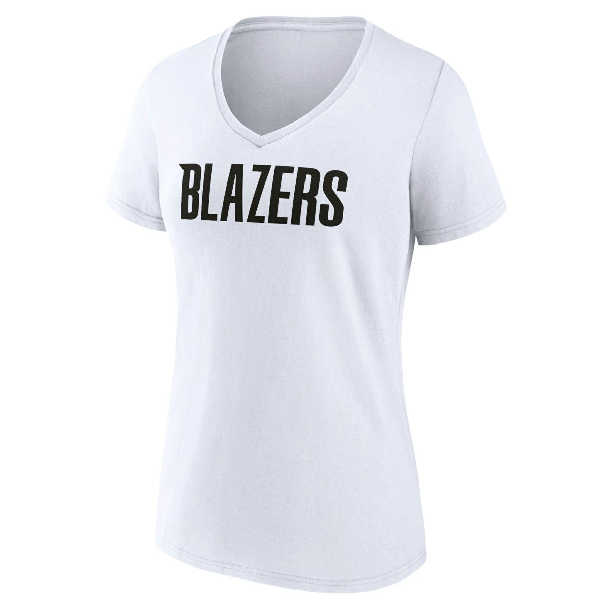 Portland Trail Blazers Women's Wordmark V-Neck T-Shirt - White discount