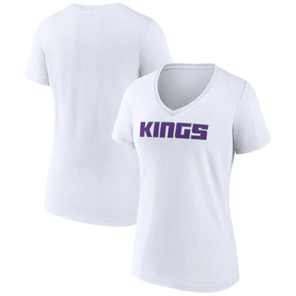 Sacramento Kings Women's Wordmark V-Neck T-Shirt - White online