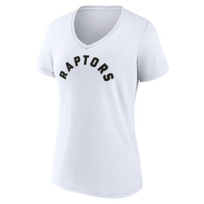 Toronto Raptors Women's Wordmark V-Neck T-Shirt - White shop