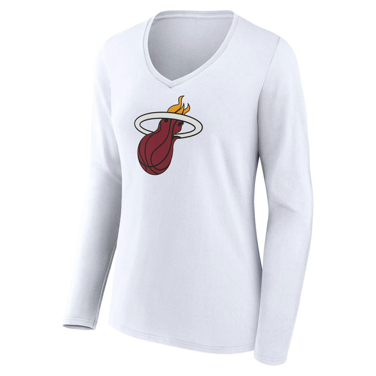 Miami Heat Women's Logo Long Sleeve V-Neck T-Shirt - White outlet
