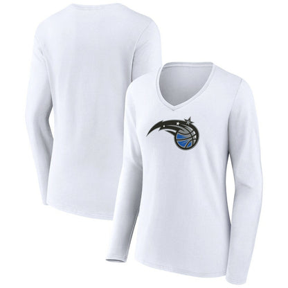 Orlando Magic Women's Logo Long Sleeve V-Neck T-Shirt - White discount